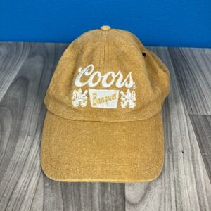 Coors Banquet‎ Strapback Hat Yellow One Size Solid Embroidered Ouray